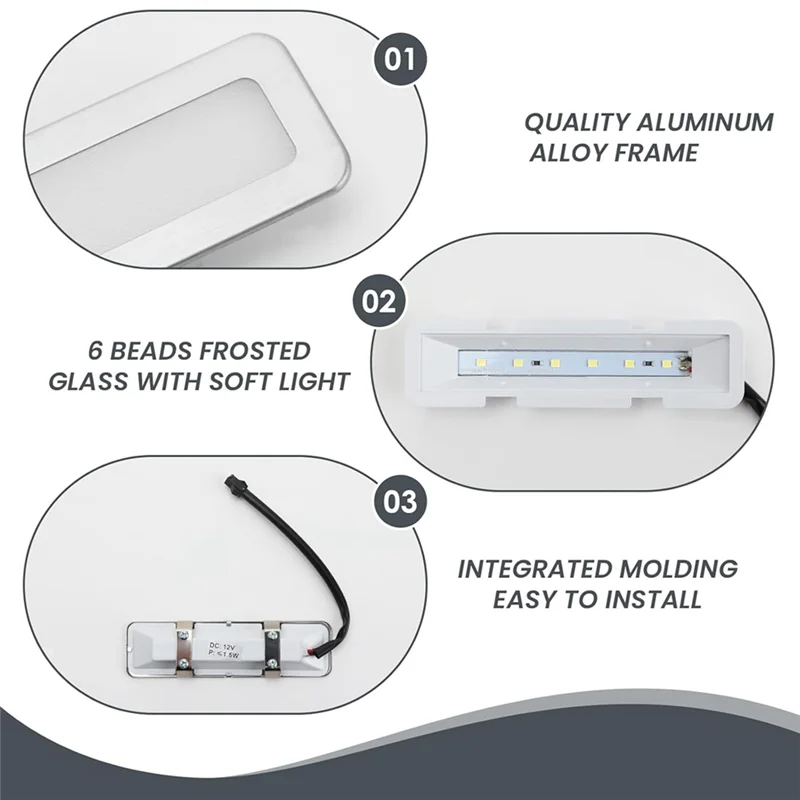 Bombillas para campana extractora B-Est, luz LED para cocina de 120 mm, lámpara rectangular para ventilador de humo de 1,5 W, casquillo SM blanco de 12 V CC
