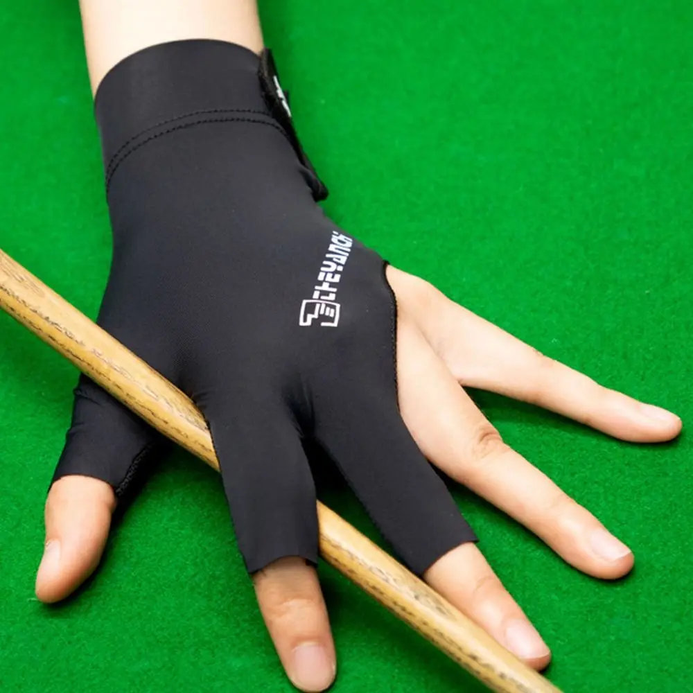 

Unisex Left Hand Billiards Gloves Left Hand Three Finger Billiard Training Gloves Wear-resistant Exposed finger Three Cut Gloves