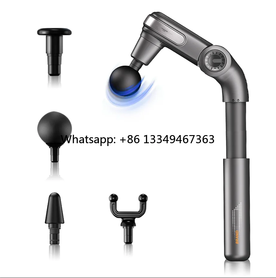 

Массажер для глубоких тканей спины с ручкой для облегчения боли, 4 массажных головок, массажный пистолет с улучшенным удлинителем