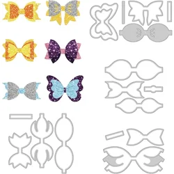 4Pcs Bows Cutting Dies, 3D Bow Tie Metal Embossing Stencils Template Die Cut Set for Card Scrapbooking and DIY Craft Album Paper