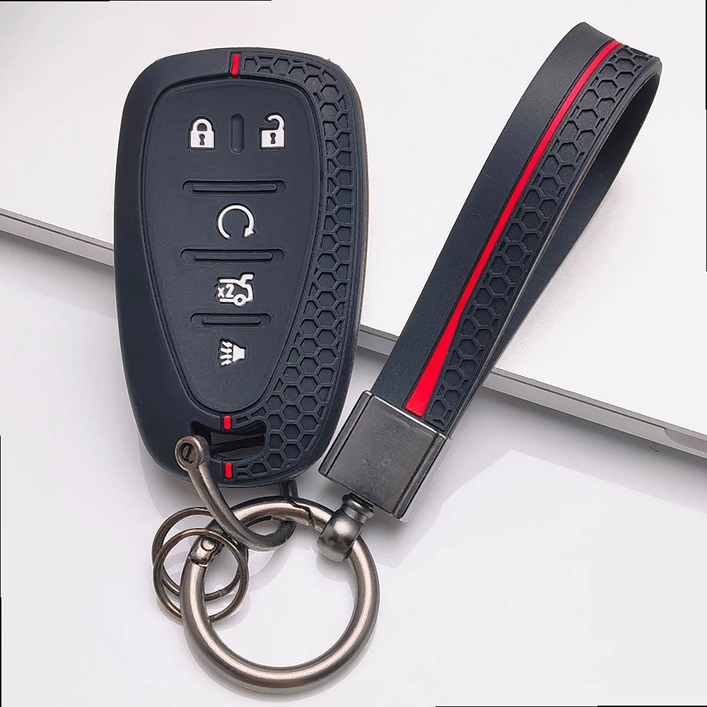 Key Fob Cover for Buick Enclave Encore Envision Regal LaCrosse with Keychain Anti-Scratch Shockproof Soft Grip Button Friendly