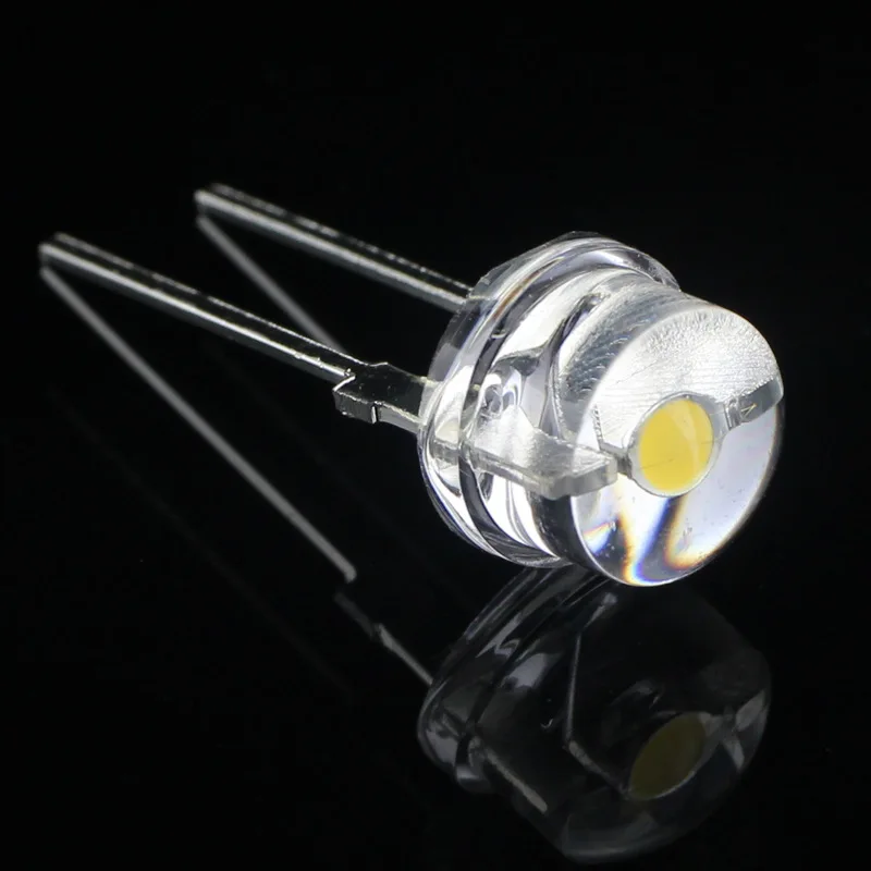 30pcs 0.5W 8mm Straw Hat LED 7 Colors Cool White Warm Red Blue Green Yellow Pink for Flashlight