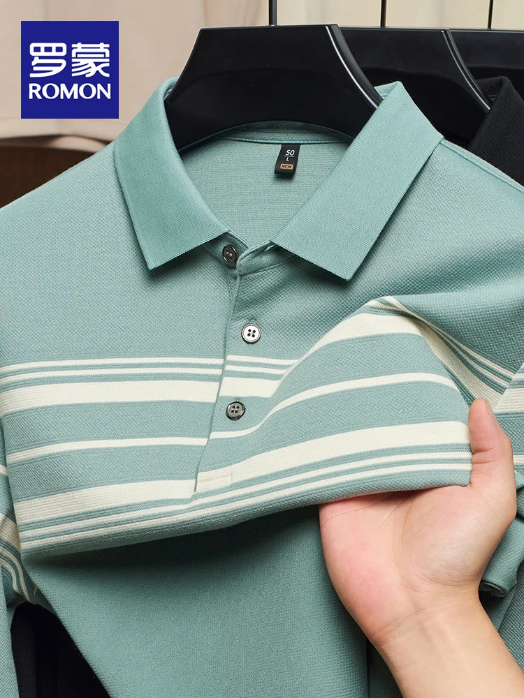 

Мужская полосатая рубашка с длинным рукавом, весна-осень, свободный крой, модная, повседневная, деловая, дышащая, из полиэстера