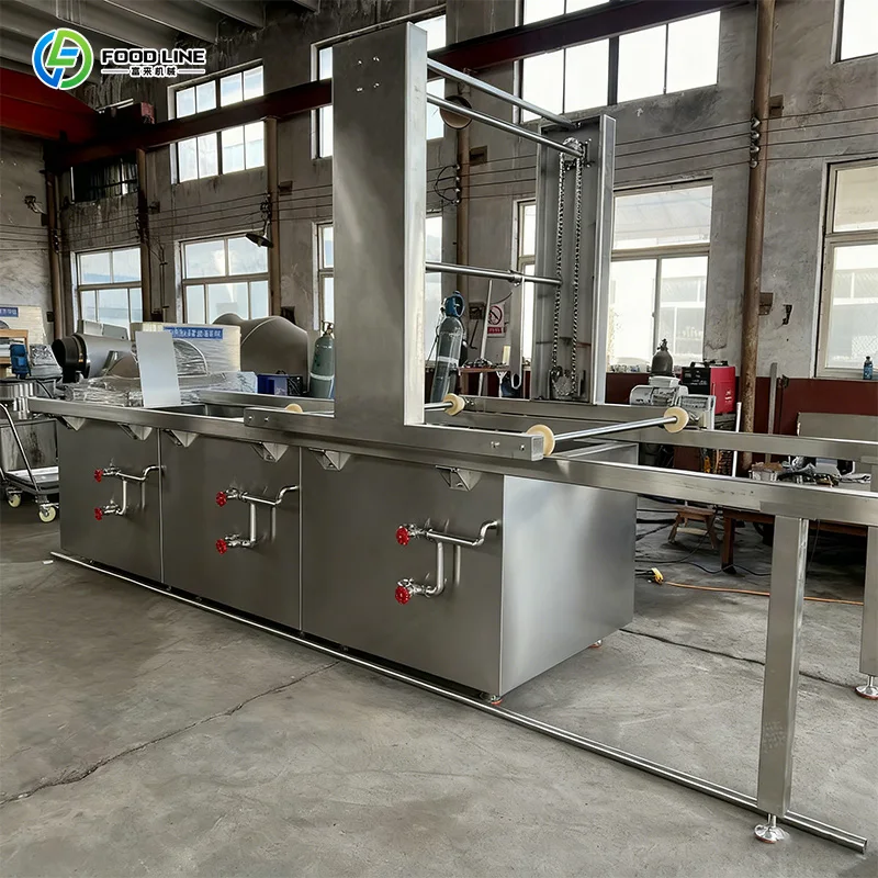 High Performance Continuous Braising Machine for Beef Mutton Poultry Meat Factory Cooking Equipment Energy Saving Customize