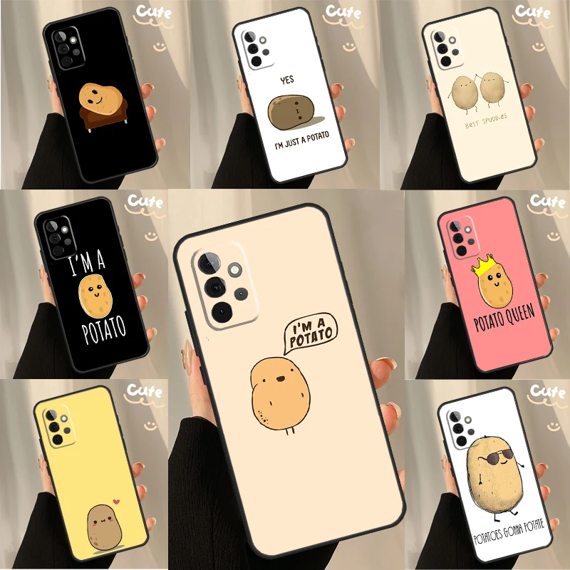 

Food Cute Brown Potato Phone Case For Samsung Galaxy S25 Ultra S9 S10 S20 S22 S21 S23 Plus S24 FE Full Bumper Cover