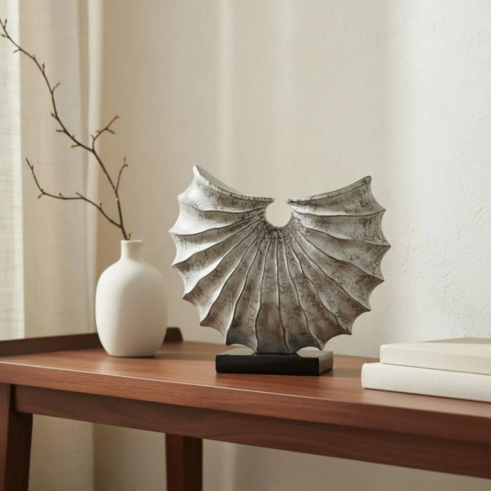 Abstract Table Decor Statue Gift Concept Angel Feathers Ornament for Entryway