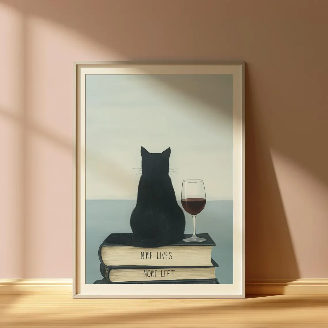 Cat Wine Print Bar Poster Cat Lover Gift Retro Cat Art Poster Printable Cat Painting For Wall Decor Black Cat Printable Aestheti