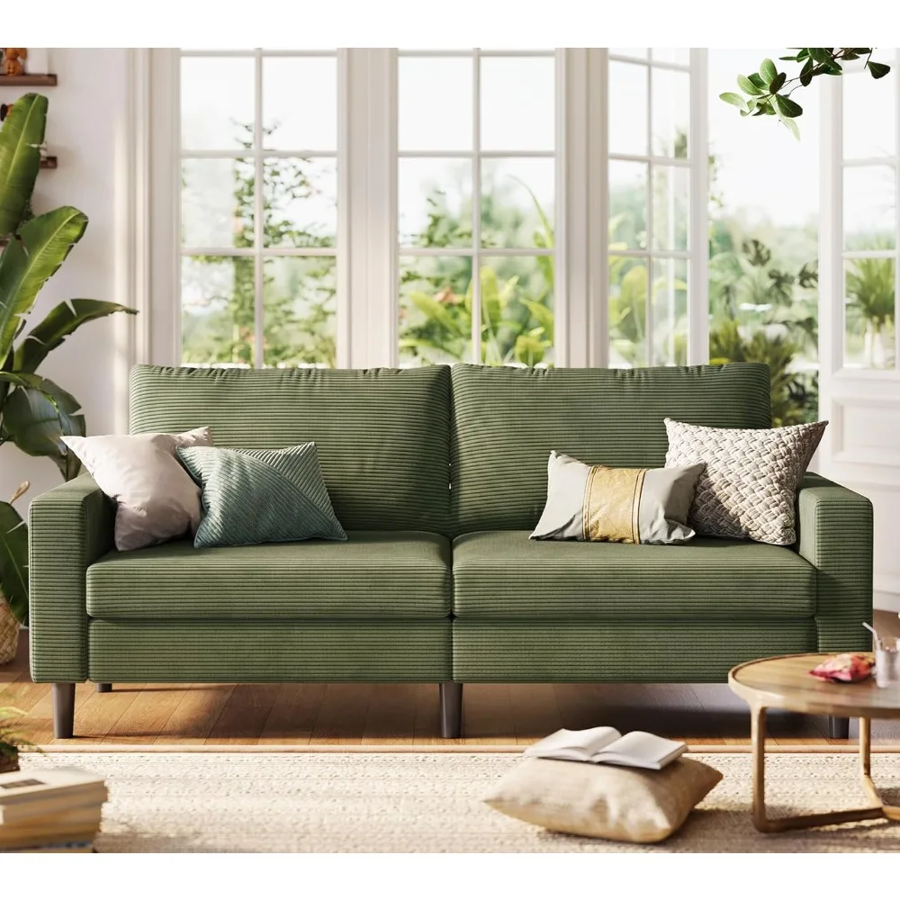 

"Contemporary Loveseat Sofas for Living Spaces, Plush Corduroy Upholstery, Customizable Seat Depth, Deep Seating Options, Durabl