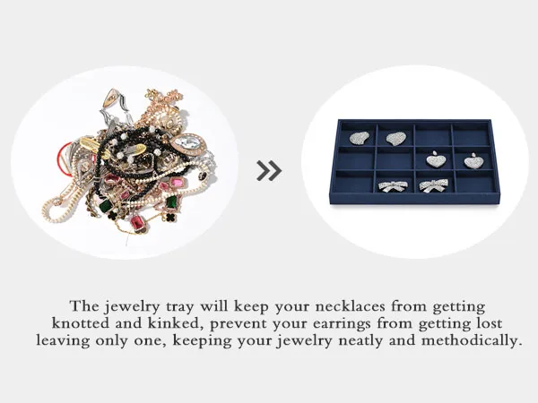 Oirlv Bule Schmuck-Organizer Schmuck-Aufbewahrungstablett Display für Ringe, Armbänder, Halsketten Aufbewahrungsbox Schubladen-Organizer – Detail 11