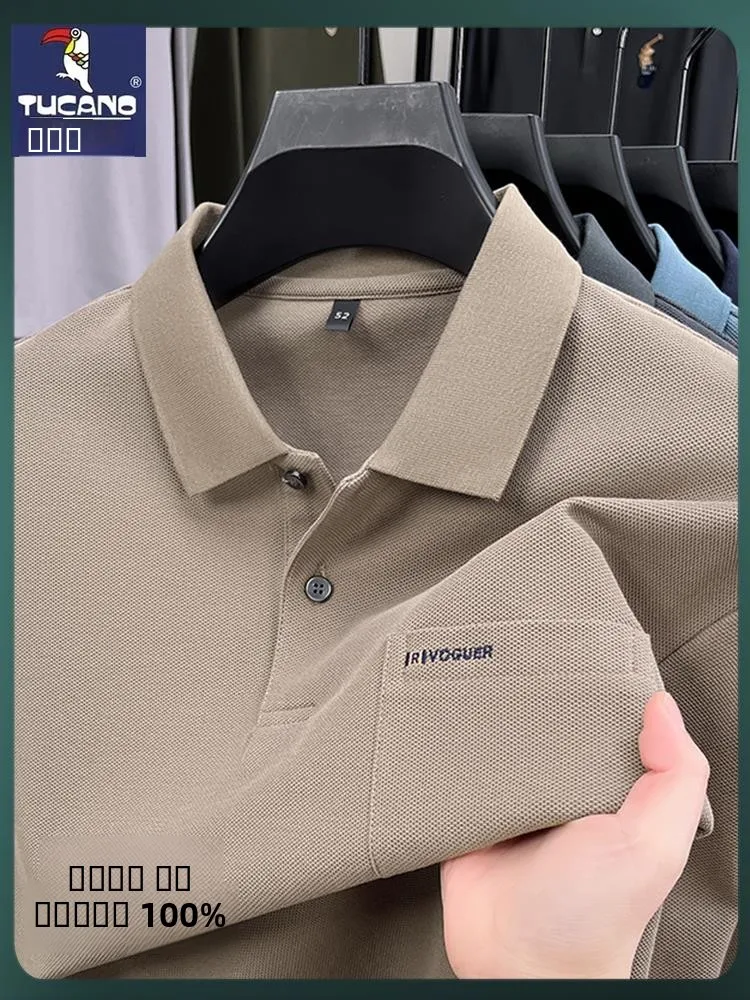 

Рубашка из чистого хлопка с длинным рукавом и карманом, свободного кроя, для мужчин среднего возраста, весна-осень, повседневный деловой стиль