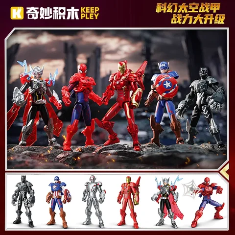 Marvel Super Hero Building Blocks Toy Iron Man For Boys Advanced Level Keeppley Wonderful Mini Figure Collectible Gift