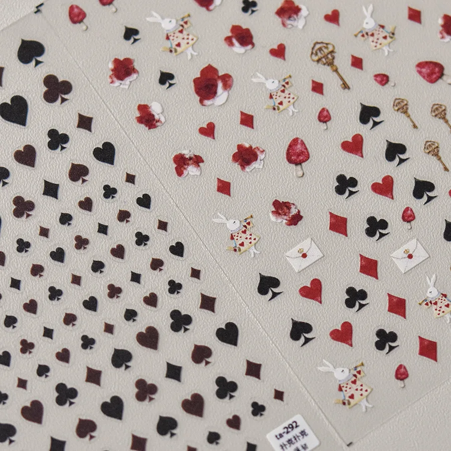 ملصقات فنية للأظافر بتصميم بوكر أنيق 5D ، كتل زهر البرقوق Kawaii Love ، زخارف أظافر ذاتية اللصق ، شارات منزلقة ، تصنعها بنفسك ، 1 * * #1