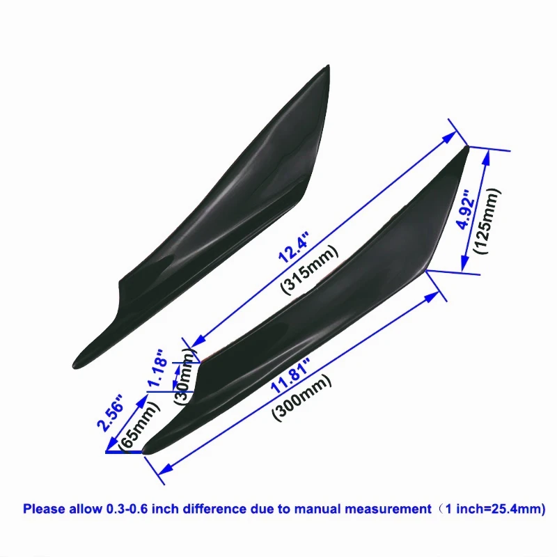ZF=-S Divisores universales Canards labio alerón lateral delantero alerón Protector de parachoques difusor de ajuste de aire par