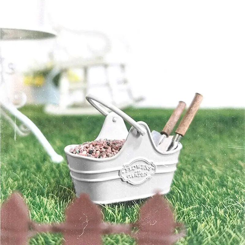 Doll House Flower Pots Miniature Dollhouse Alloy Succulent Pots Mini Garden Basket Metal Flower Bucket for BJD Doll Accessories