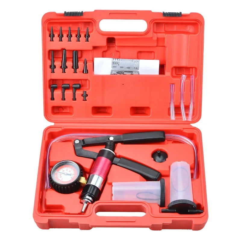 Auto Hand Held Vacuum Pressure Pump Tester Brake Clutch Fluid Bleeder Tool Kit Oil Change Power Steering Fluid Bleeding Tool Kit