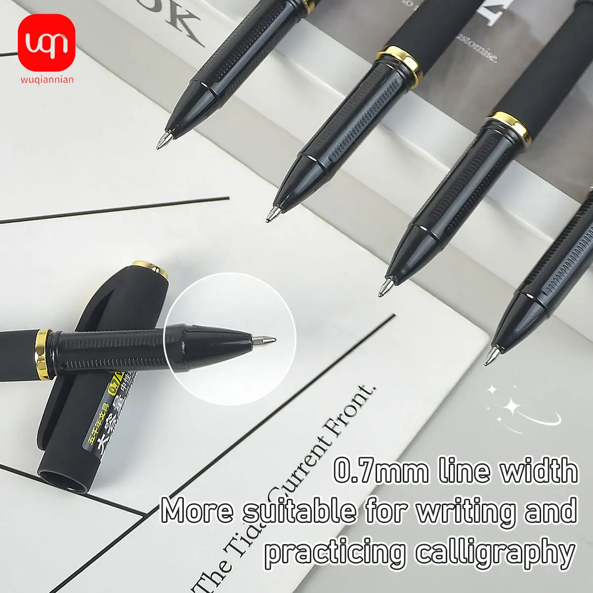 

WQN-4/8 шт. классическая черная гелевая ручка 0,7/1,0 мм, гладкая ручка с черными чернилами для письма, ручка для подписи, школьные канцелярские товары, сезон «Снова в школу»