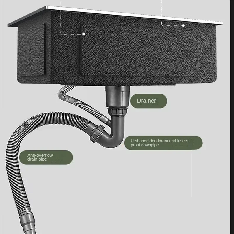 Stainless Steel Chinese Kitchen Sinks for Kitchen Sink Thickened Brushed Process Simple and Creative Kitchen Sink for Restaurant