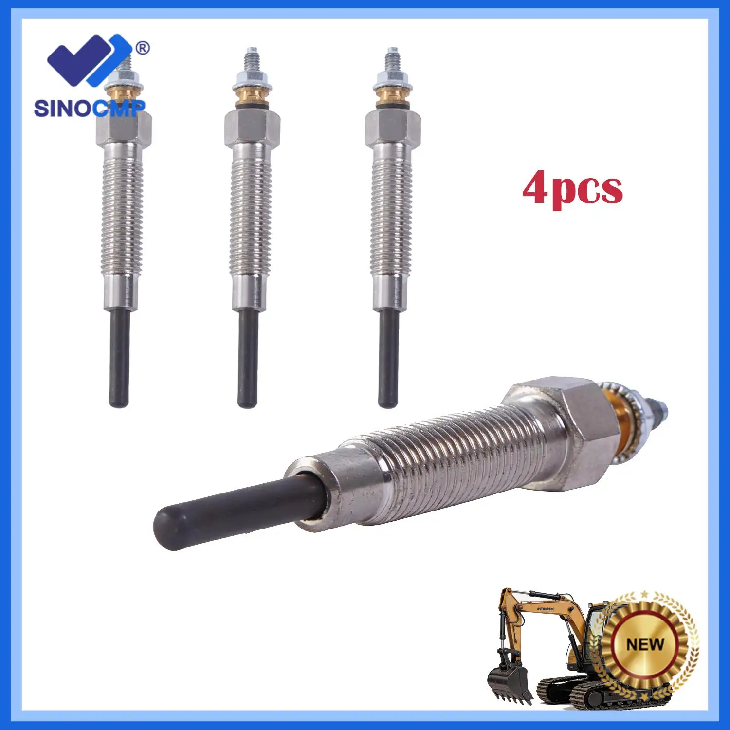 

4pcs Glow Plug 32A66-03102 for Mitsubishi S4L S4L2 S4Q-2 S4S S4Q2 K4N K4A K4B K4C Excavator