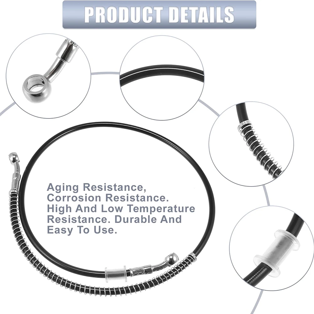 Motocicleta Hidráulica Brake Linha Mangueira de óleo, PTFE Aço Inoxidável Trançado Cabo, Banjo Cabeça, ambos os lados, 28 °, ATV, Motocross, Sport Bikes