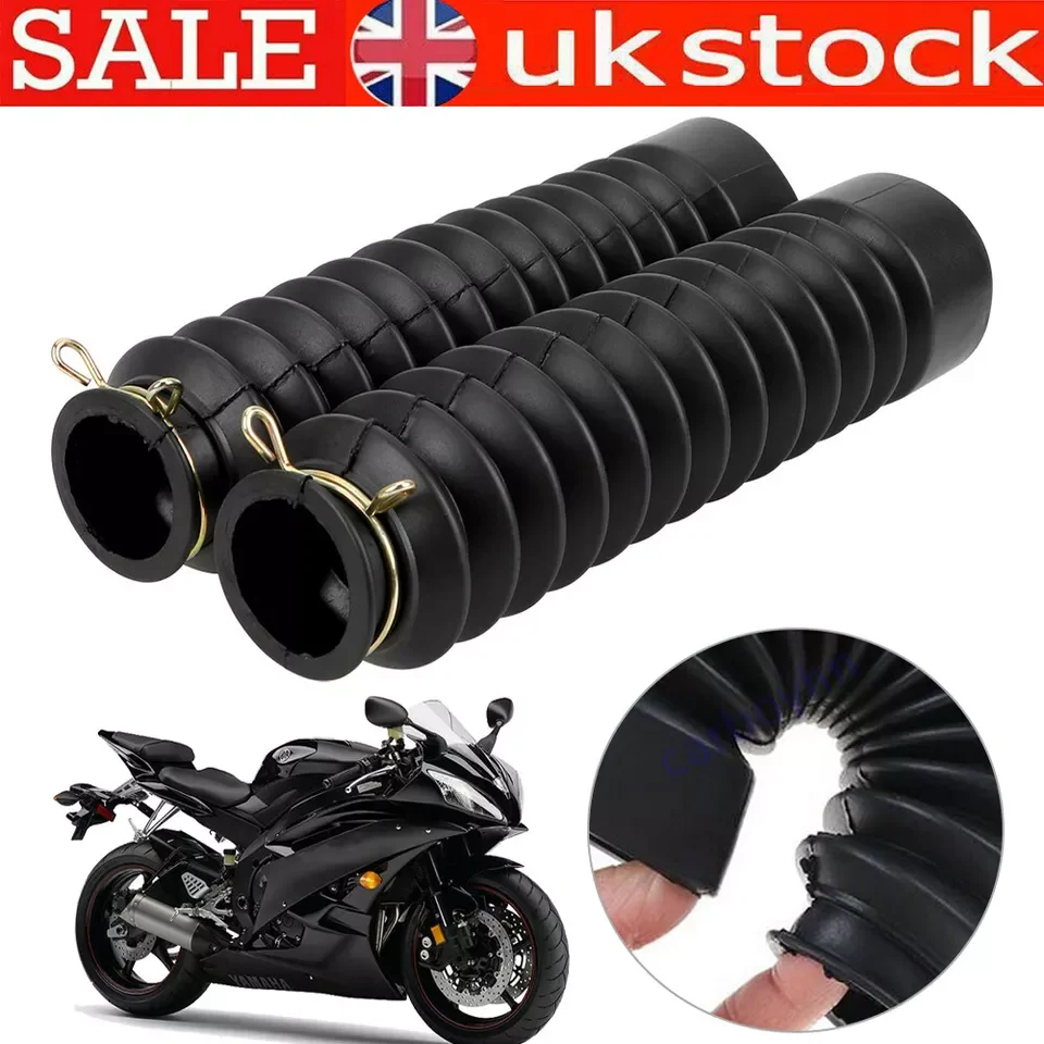 2Pcs Front Fork Shock Absorber Dust Cover Universal Rubber Gaiters Gators Boots Motorcycle Dust Proof Sleeve Protector Damping