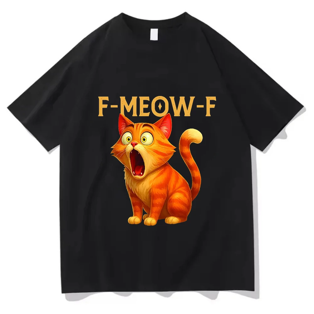 

Funny Screaming Cat Print T Shirts F-MEOW-F Meme Shirt Graphic Men Women Stylish Harajuku Unisex Tops