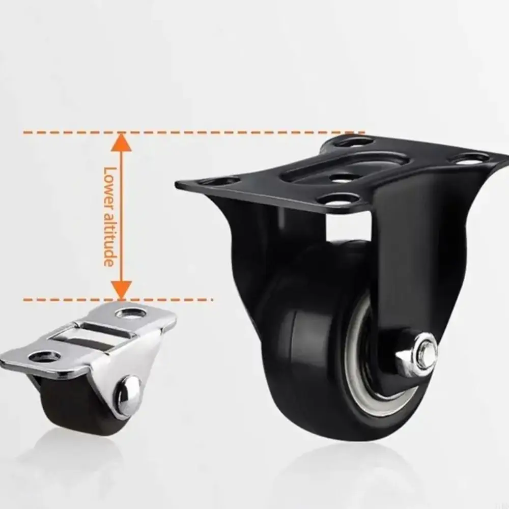4pcs 1/2 Inch Furniture Mini Casters Steel Top Plate Multifunctional Drawer Slide Wheel mooth Gliding Rubber Roller