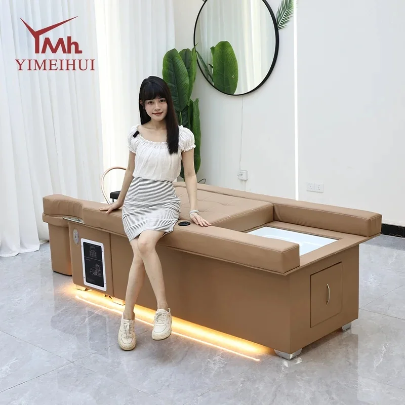 Multifunction 2 in 1 beauty salon back lift hair washing and foot bath massage chair head spa japanese bed