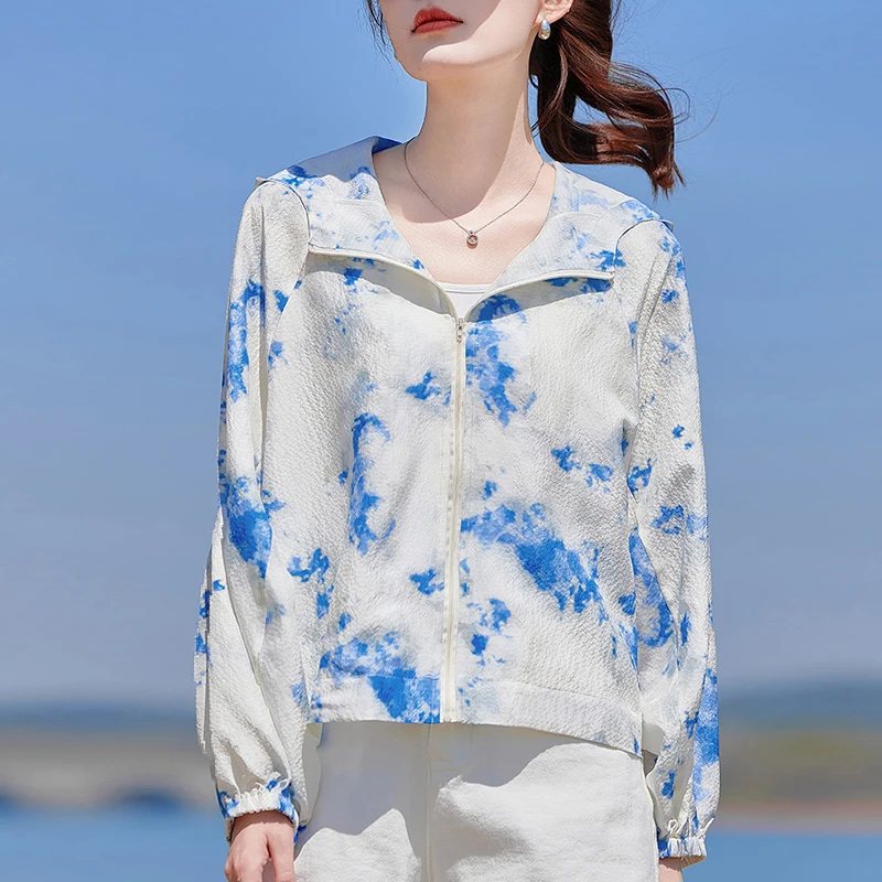 2026 Spring Summer Elegant Jackets Fashion Coats for Women Long Sleeve 100% Real Silk Women's Hooded Jacket Loose Casual Coat