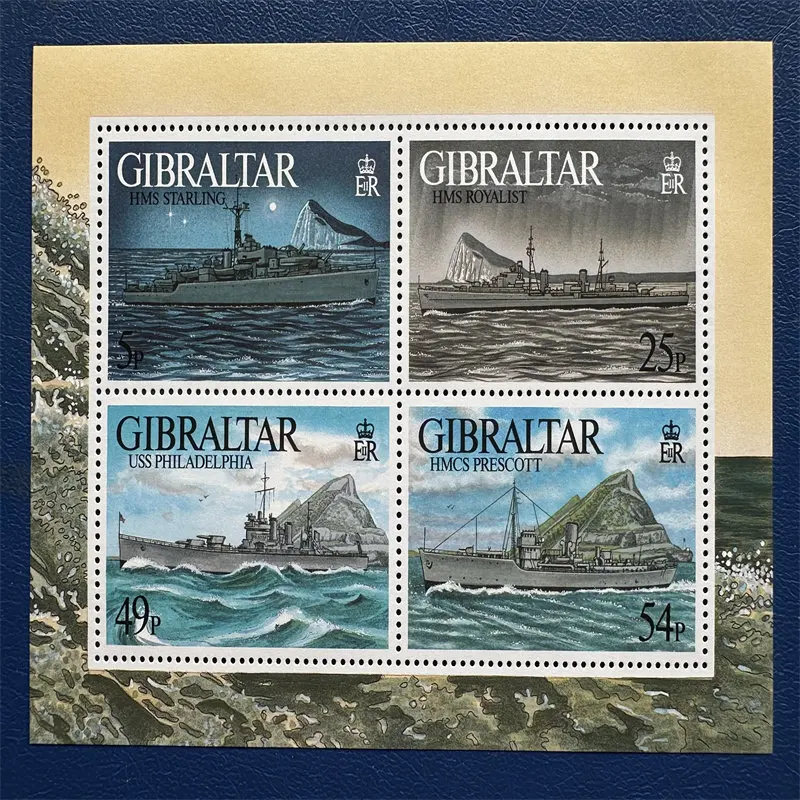 Gibraltar Post Stamps Y1996 Warship In The Second World War 1 Sheet 4 New Collectible Postage Stamps Material For Scrapbooking