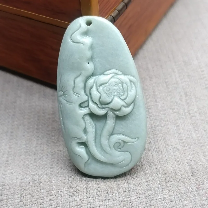 

New Chinese Lotus Flower Jade Pendant, Daily Versatile Pendant