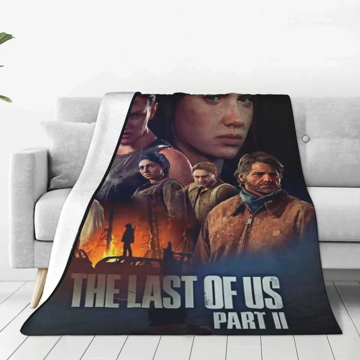 Game The Last Of Us Flannel Throw Blankets Horror Joel Ellie Tess Bill Blanket for Home Travel Lightweight Thin Bed Rug