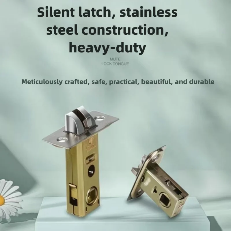 Cerradura de puerta de inodoro, cerradura de puerta de baño de lengua pequeña, cerradura de puerta de habitación, núcleo de lengua única, accesorios de cerradura Interior de puerta de inodoro
