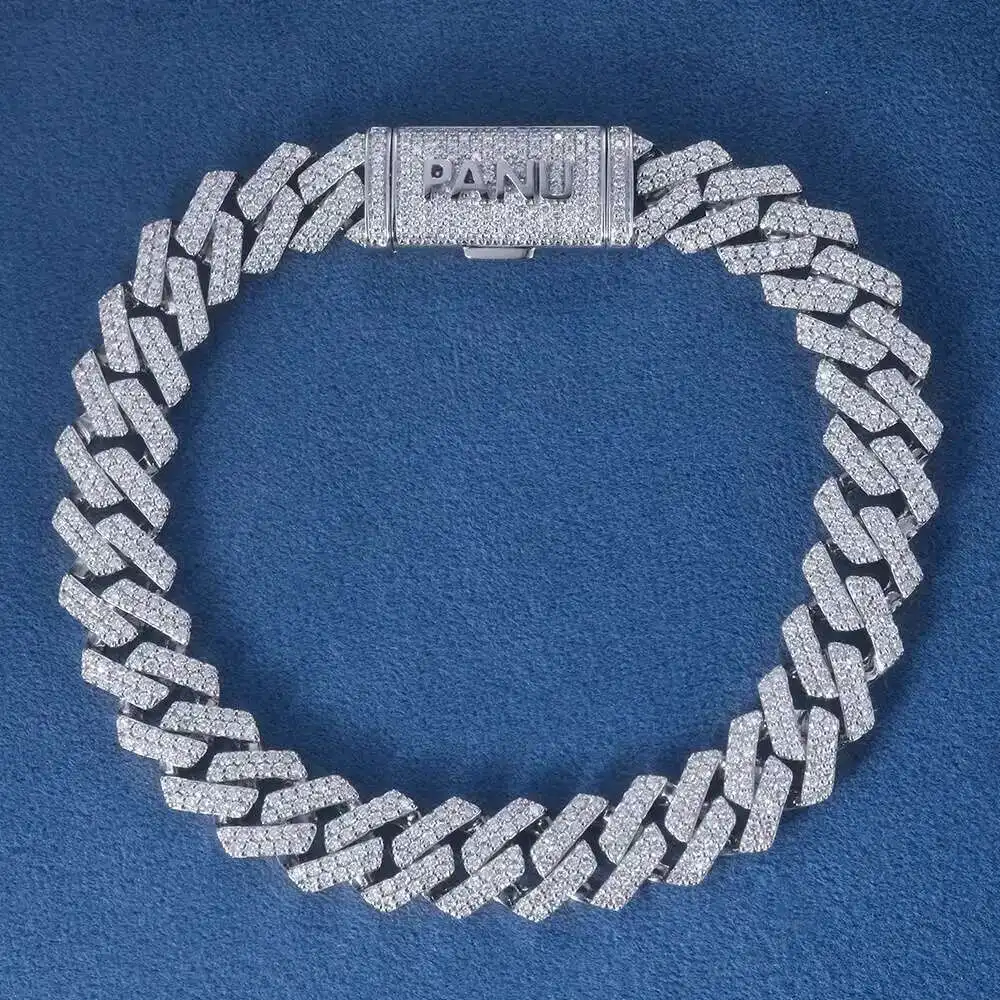 

Custom 10mm 8inches S925 Silver 10k 14k 18k Solid Filled Gold Iced Out Moissanite Lab Natural Diamond Cuban Link Chain Necklace