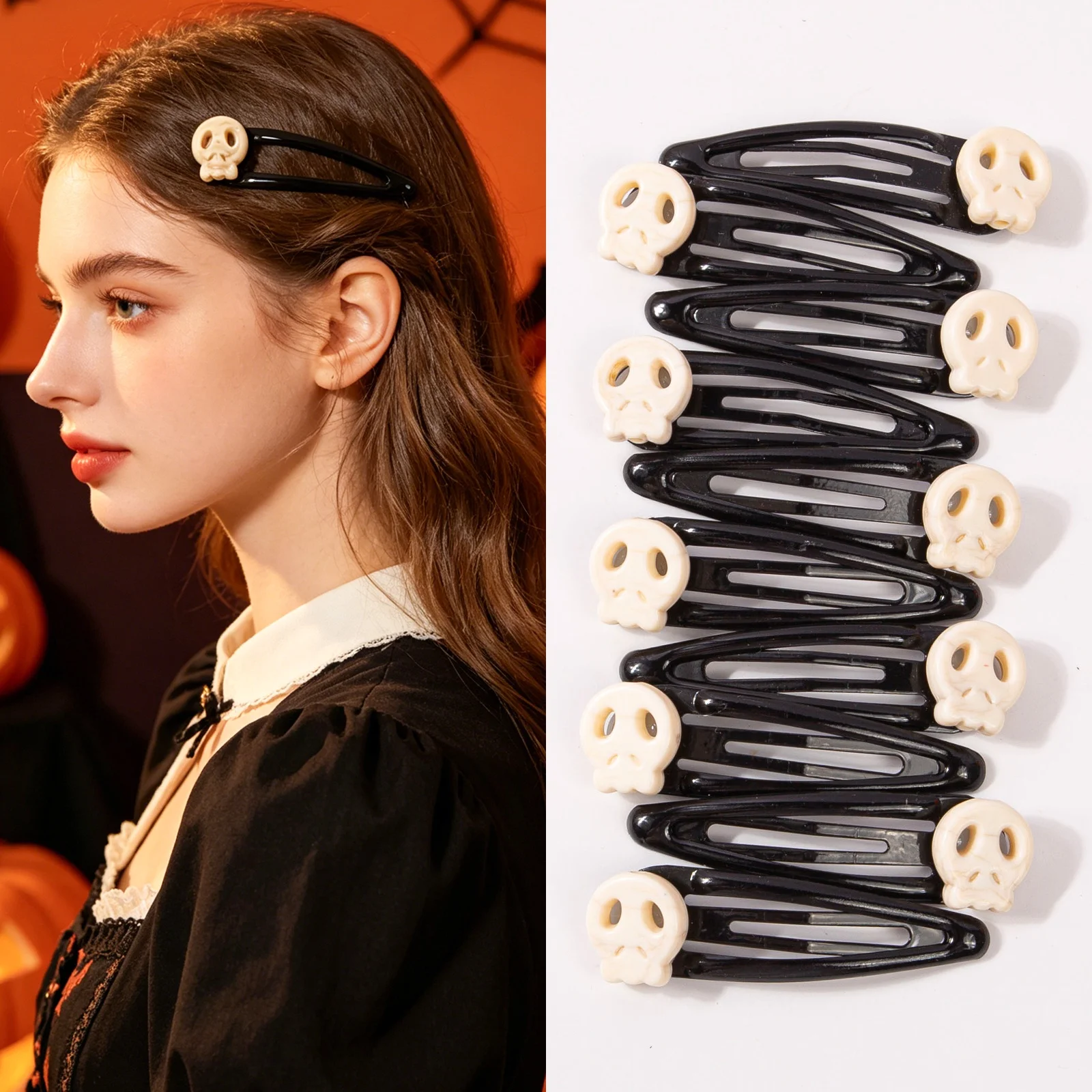 10pcs Halloween Day Hair Clips Cute Grils Cute Barrettes Clips Devil Hairpins Halloween Party Hair Accessories