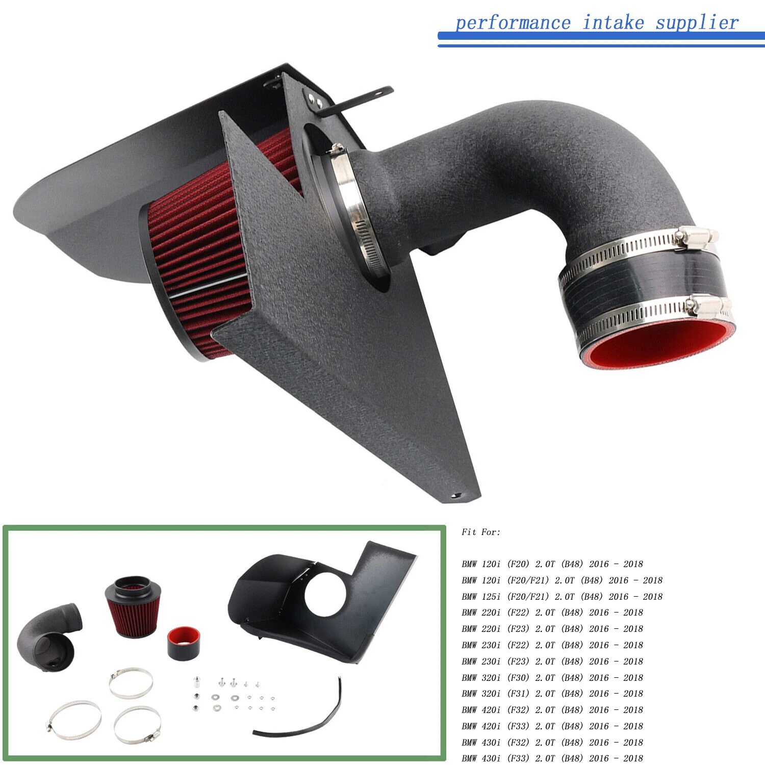 

High performance Intake Induction Air Filter Kit For BMW 120i/220i/230i/320i F2X F3X B48 2.0T engine 2016+