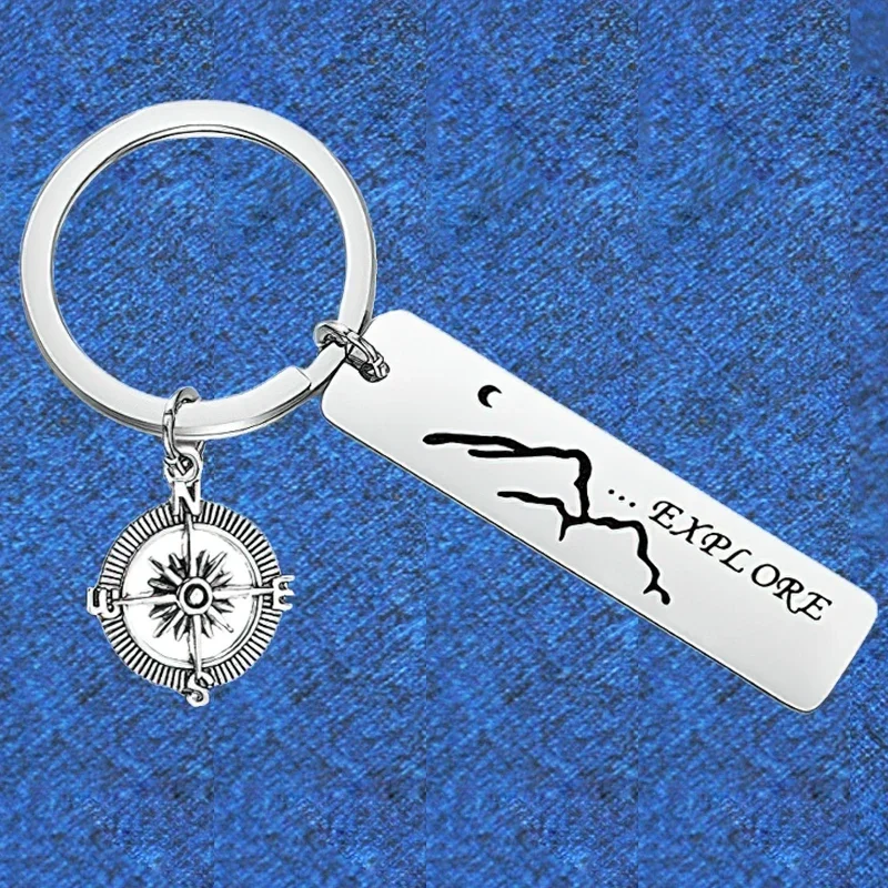 Hot Compass Gifts Keychain Pendant  Traveller Explore Adventure Key Chains Keyrings Nature Lovers Travel Gift Graduation Gift