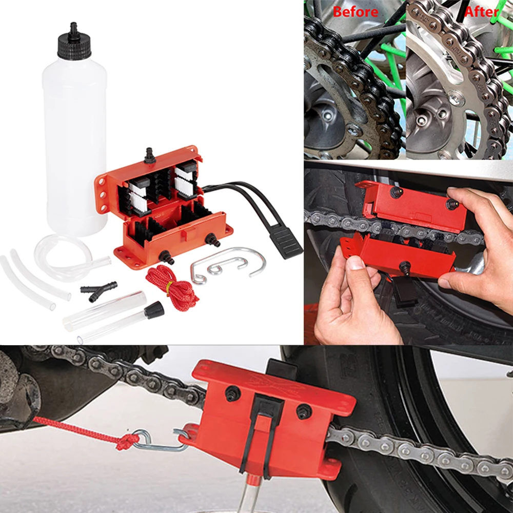 Motorcycle Bike Chain Oil Storage Tool Box Bicycle Chain Scrubber Tool Chain Cleaning Agent Chain Oil Anti-spray Tool