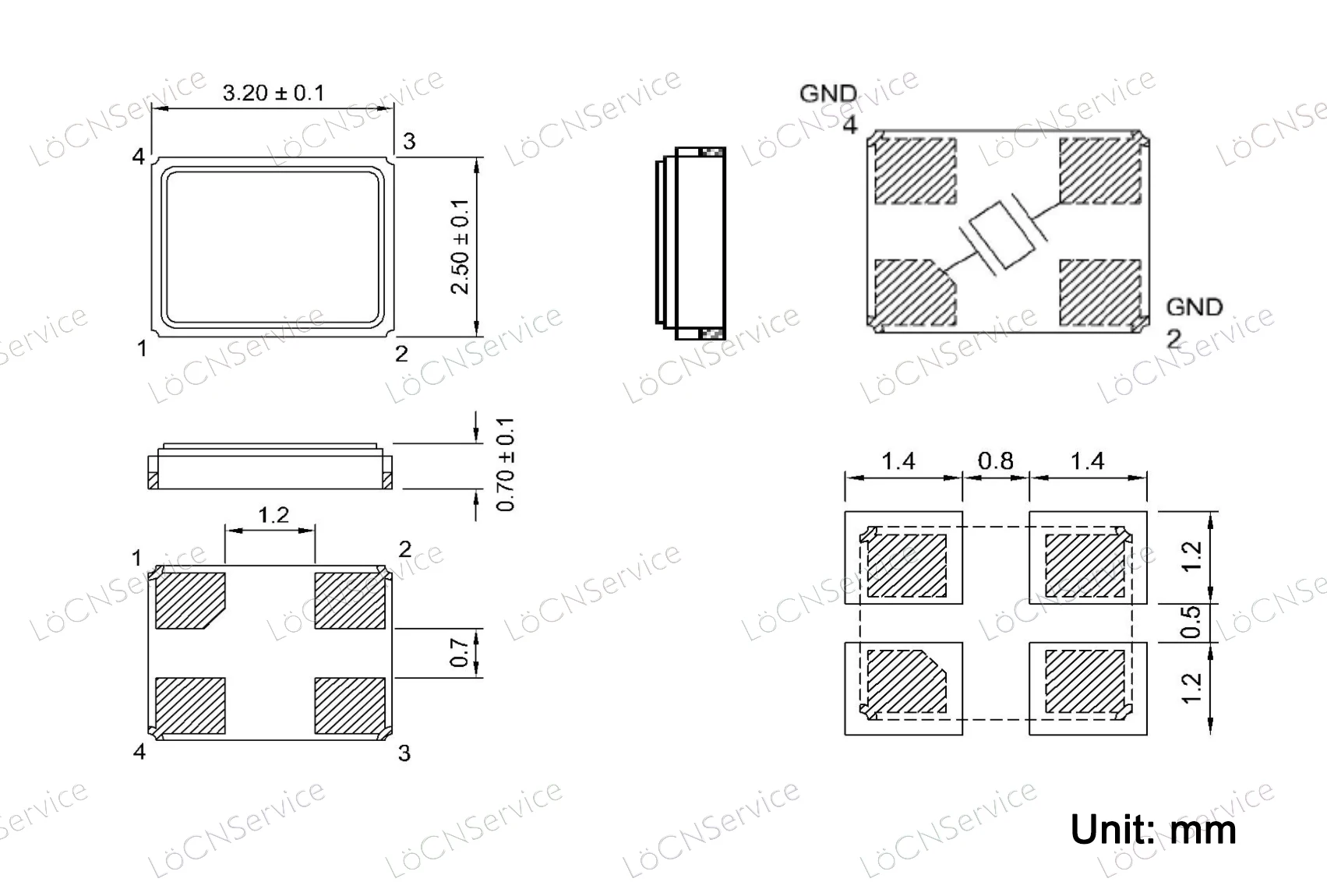 Oscilador de cristal pasivo 3225 24M 25M 26M 26.2982M 27M 27,120M 30M 32M 37,4M 38,4M 40M/MHZ SMD 10ppm 8.000MHZ 100 Uds