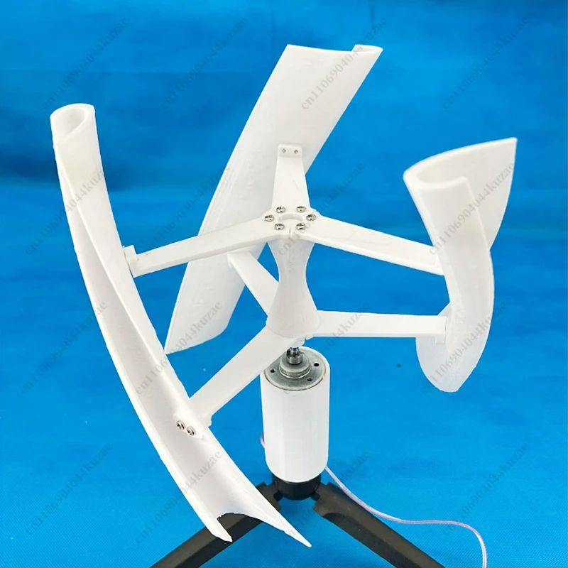 3D Printed PAL Material Vertical Axis Brushless Generator, Wind & Solar Energy Micro Power Generation Device