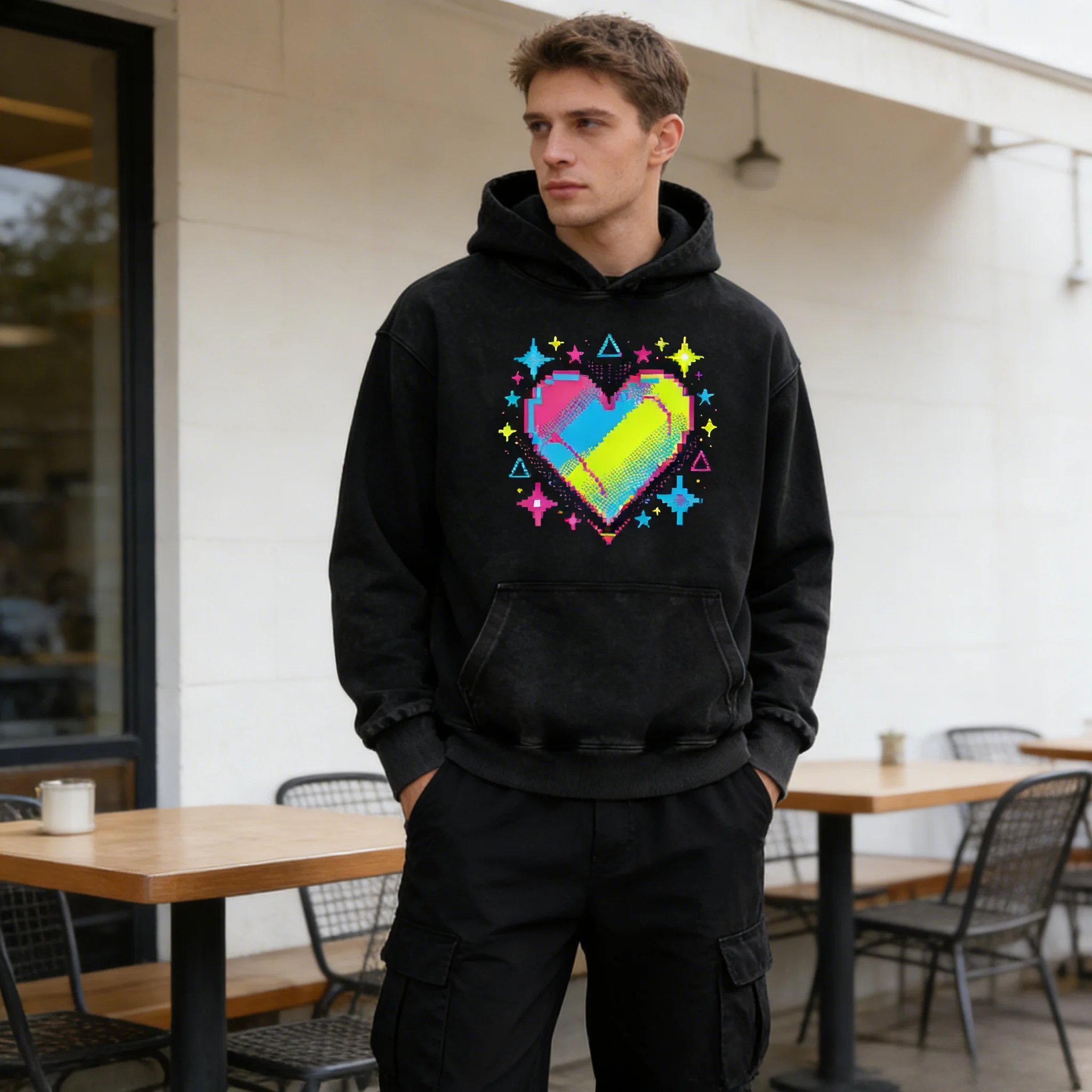 

Винтажная потертая толстовка с капюшоном Y2K на заказ, персонализированная уличная толстовка с принтом в стиле ретро для мужчин и женщин