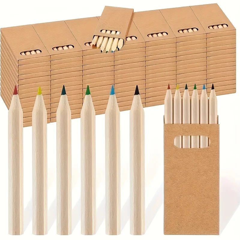 36/12pcs 8.8CM Mini Colored Pencil Kawaii Kids Children Small Draw Pen Cute Wooden Colored Pencil Set for School Supplies Gift image 4