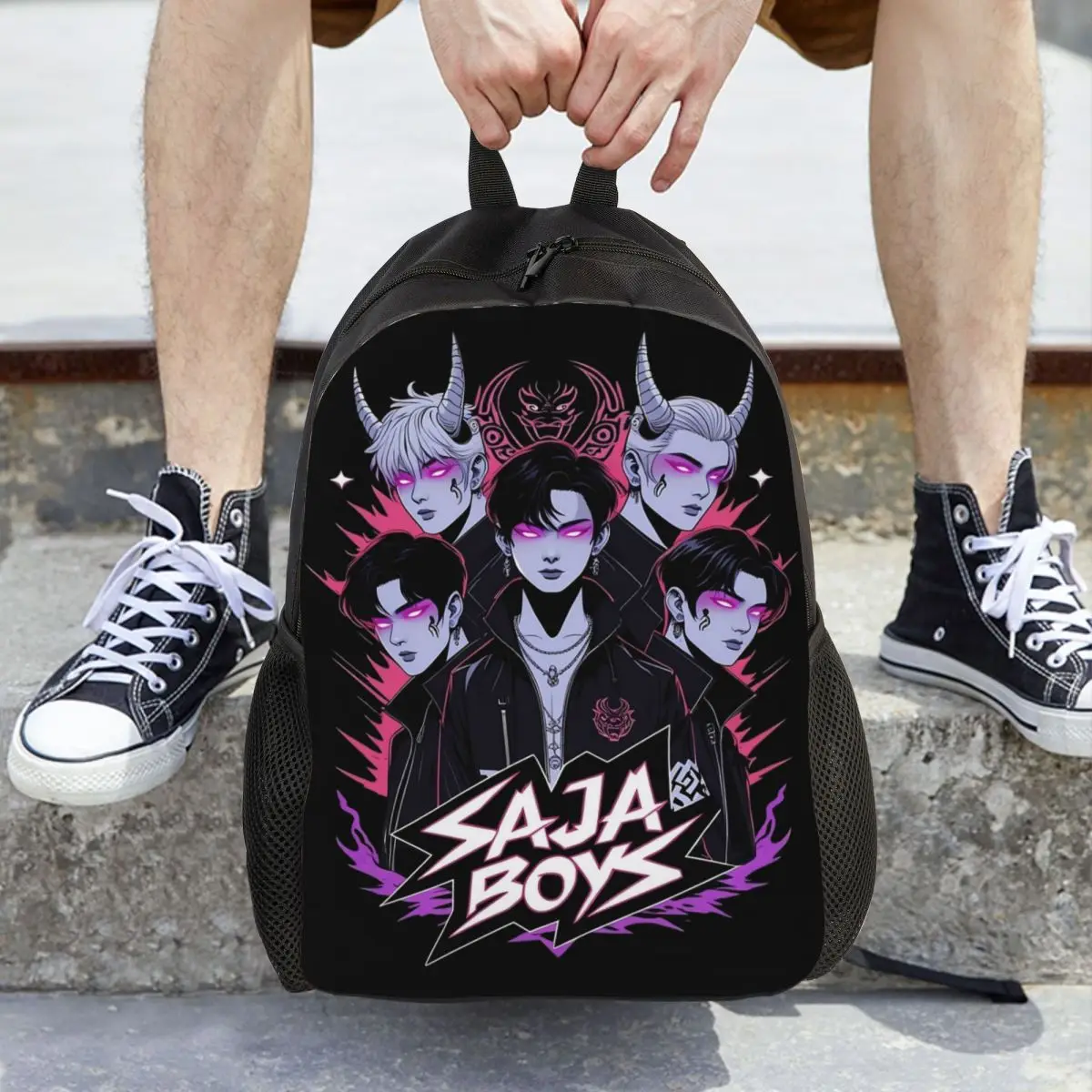 

Saja Boys Kpop Demon Hunters подростковый рюкзак прочный студенческий деловой рюкзак для мужчин и женщин сумка через плечо для ноутбука и компьютера
