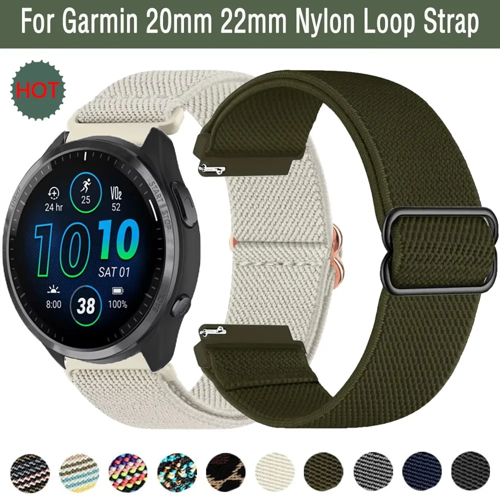 20/22mm Nylon Strap for Garmin Active 6 5 Forerunner 965 55 170 70 165 265 Venu 4 Breathable Wristband For Garmin Approach S50