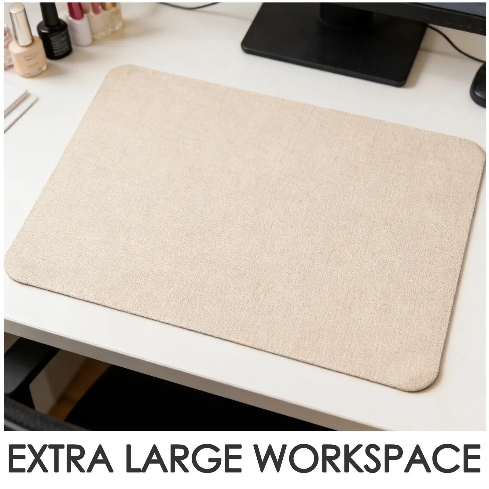 Tapis de table à ongles extra large en PU, résistant aux rayures, imperméable, protection de bureau pour technicien(ne) des ongles, tapis de manucure pour salon et usage domestique