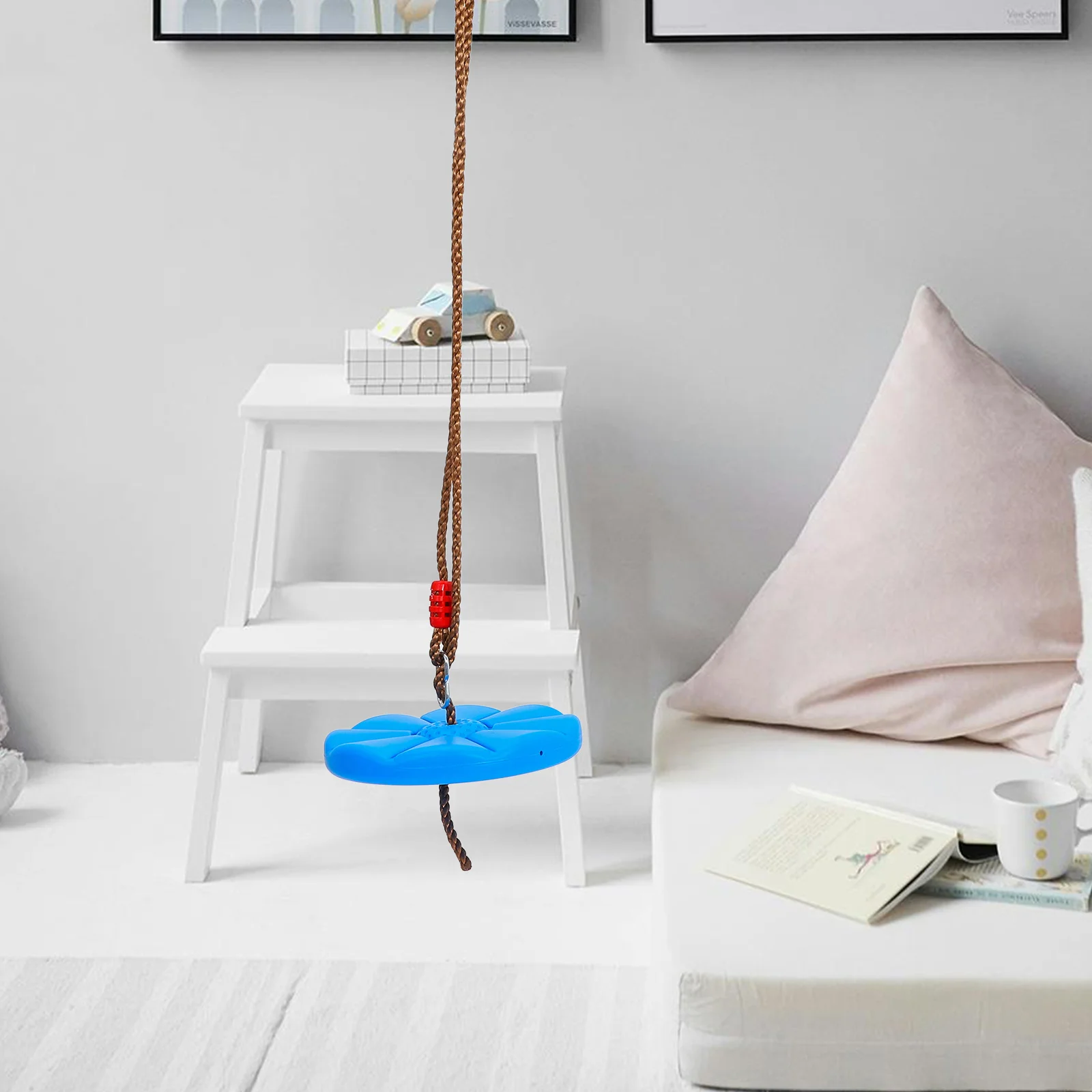 1 Set Sedia a fiori ottagonale Durevole in ferro PE per interni ed esterni Giochi per bambini Giardino Cortile Altalena sospesa in plastica per parco giochi sull'albero