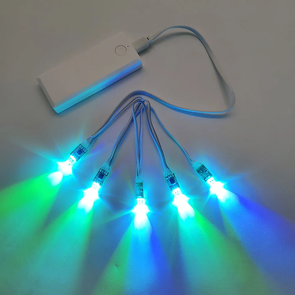 rgbic-ledライト付きバッテリーパックコントローラー、光ファイバーメッシュとled光ファイバーテーブルランナー用、ハロウィンやクリスマスの装飾に