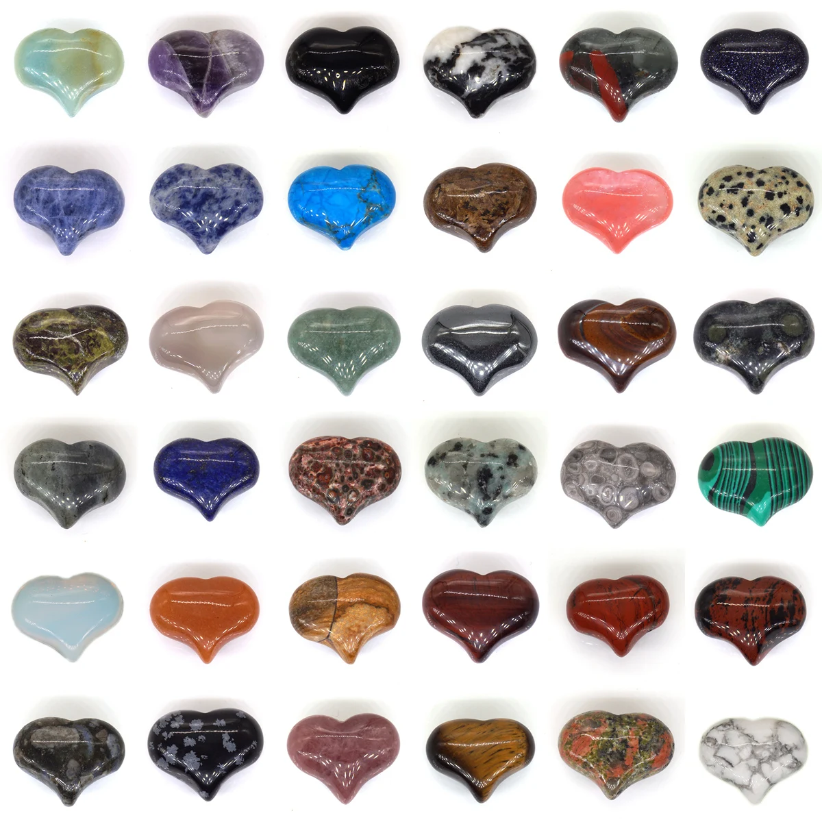 Love Heart Shaped Natural Stone Pendant  Jewelry Making DIY Accessories Healing Crystal Bulk Handmade Tumbled Gemstone Wholesale