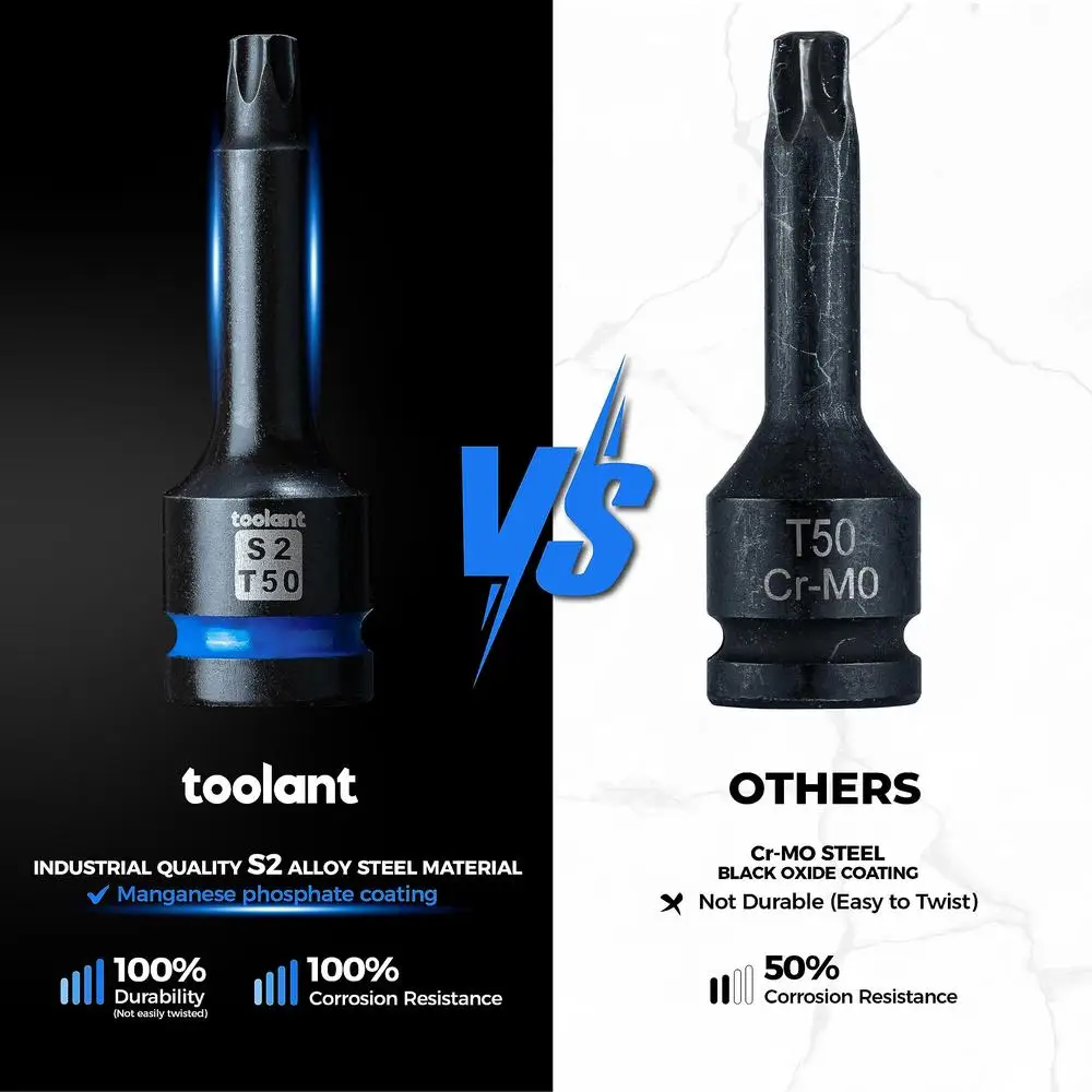 الثقيلة تأثير توركس بت مجموعة 8 قطعة T30-T70 1/2 "S2 الصلب ستار المقبس عدة إصلاح السيارات