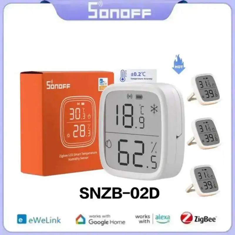 

SONOFF SNZB-02D Zigbee умный датчик температуры и влажности для ZBBrige-P EWeLink Alexa Google Home Assistant Alice