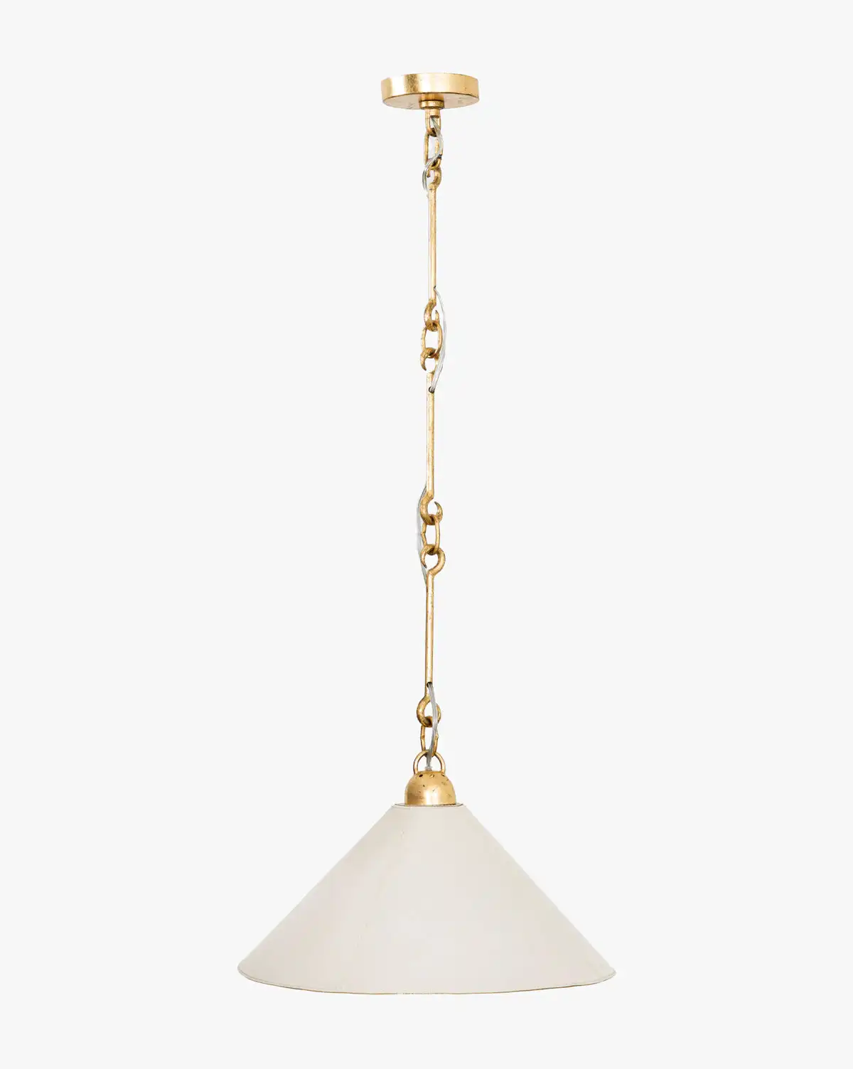 Modern American Beige Leather Shade Pendant with Gold Leaf Finish for Kitchen Island Dining Table Sink